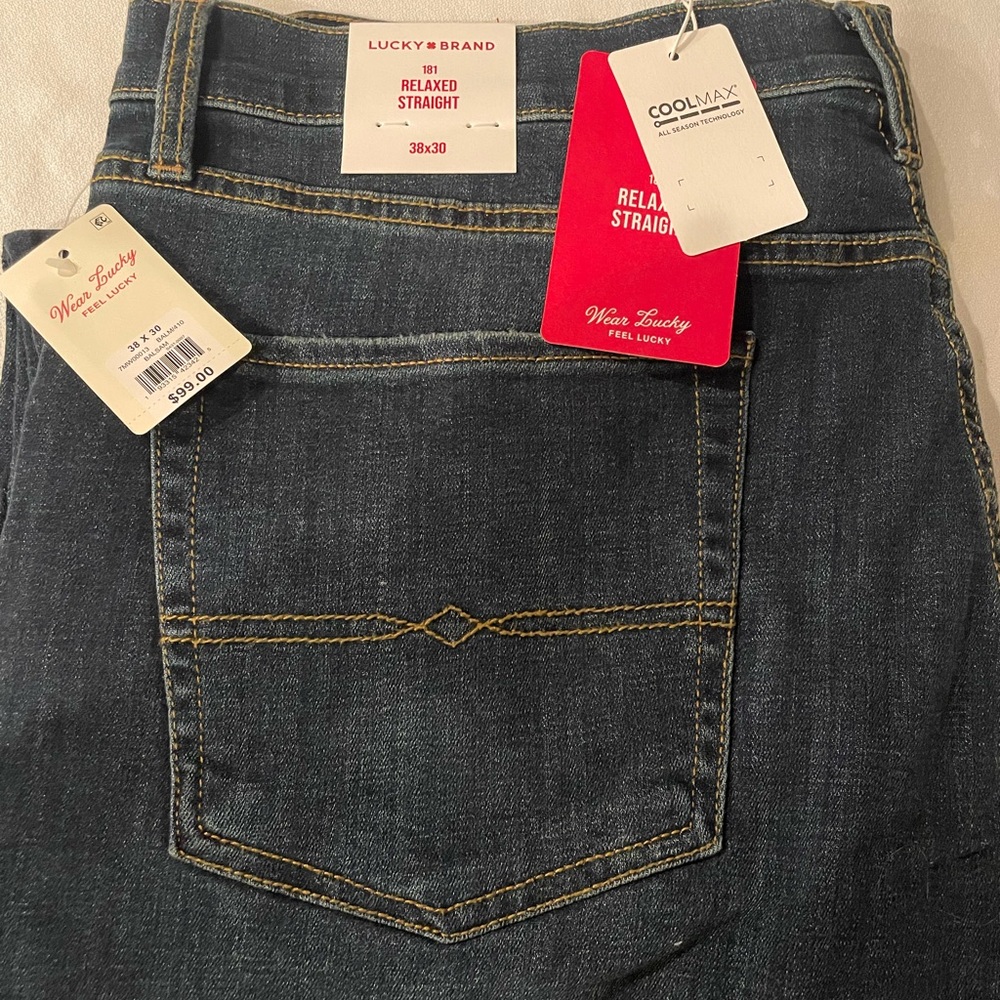 Lucky 181 Relaxed Straight Jeans. NWT. Size 38x30